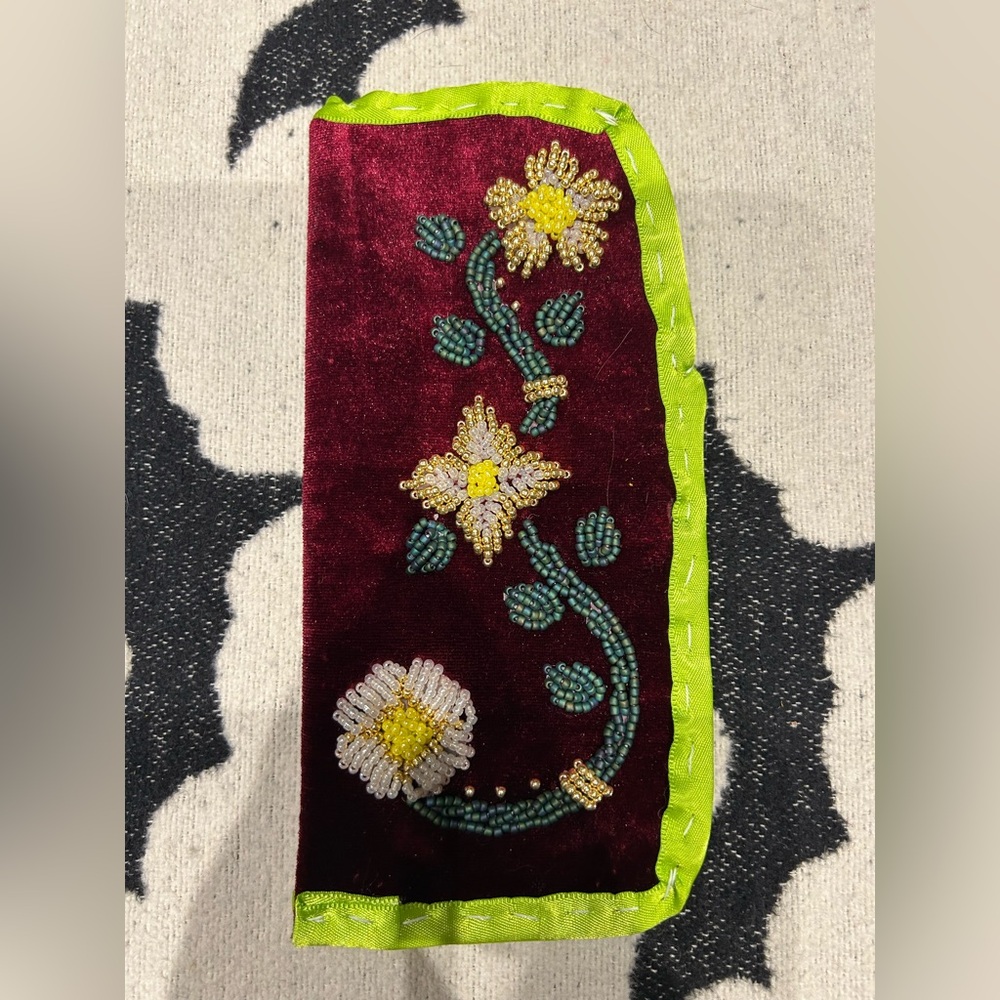 Embroidered Floral Eye Glass Case